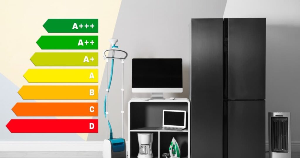 Électroménagers et l'échelle de classe énergétique de A à D